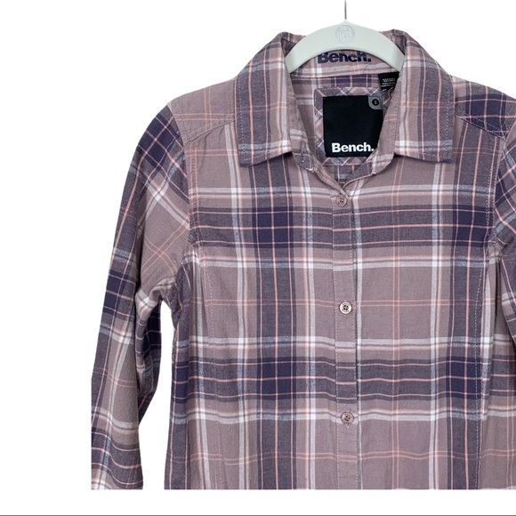 Bench Pink Plaid Button Front Shirt - Picture 9 of 9